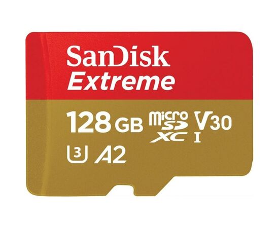 Карта памяти SanDisk 128GB microSDXC class 10 A2 V30 UHS-I U3 Extreme (SDSQXA1-128G-GN6AA), изображение 2 Карта памяти SanDisk 128GB microSDXC class 10 A2 V30 UHS-I U3 Extreme (SDSQXA1-128G-GN6AA), изображение 2