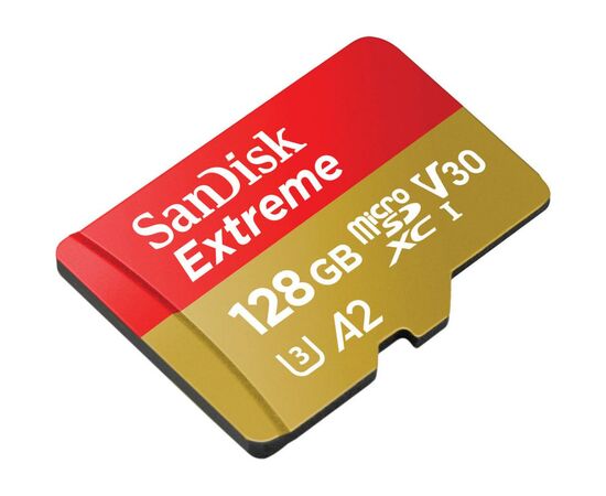 Карта памяти SanDisk 128GB microSDXC class 10 A2 V30 UHS-I U3 Extreme (SDSQXA1-128G-GN6AA), изображение 3 Карта памяти SanDisk 128GB microSDXC class 10 A2 V30 UHS-I U3 Extreme (SDSQXA1-128G-GN6AA), изображение 3