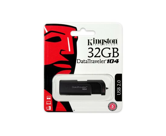 USB флеш накопитель Kingston 32GB DataTraveller 104 Black USB 2.0 (DT104/32GB), изображение 6 USB флеш накопитель Kingston 32GB DataTraveller 104 Black USB 2.0 (DT104/32GB), изображение 6