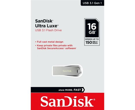 USB флеш накопитель SanDisk 16GB Ultra Luxe USB 3.1 (SDCZ74-016G-G46), изображение 5 USB флеш накопитель SanDisk 16GB Ultra Luxe USB 3.1 (SDCZ74-016G-G46), изображение 5