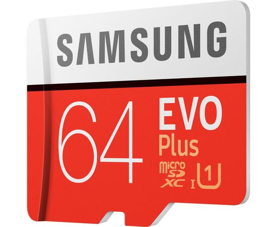 Карта памяти Samsung 64GB microSDXC class 10 UHS-I U1 Evo Plus V2 (MB-MC64HA/RU), изображение 4 Карта памяти Samsung 64GB microSDXC class 10 UHS-I U1 Evo Plus V2 (MB-MC64HA/RU), изображение 4