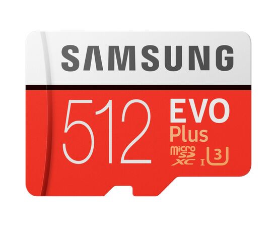 Карта памяти Samsung 512GB microSD class 10 UHS-I U3 Evo Plus V2 (MB-MC512HA/RU), изображение 3 Карта памяти Samsung 512GB microSD class 10 UHS-I U3 Evo Plus V2 (MB-MC512HA/RU), изображение 3