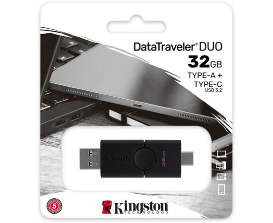 USB флеш накопитель Kingston 32GB DataTraveler Duo USB 3.2/Type-C (DTDE/32GB), изображение 6 USB флеш накопитель Kingston 32GB DataTraveler Duo USB 3.2/Type-C (DTDE/32GB), изображение 6