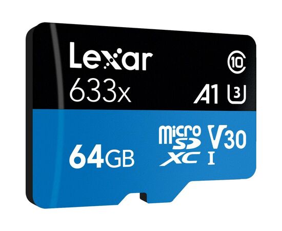 Карта памяти Lexar 64GB microSDXC class 10 UHS-I 633x (LSDMI64GBB633A), изображение 2 Карта памяти Lexar 64GB microSDXC class 10 UHS-I 633x (LSDMI64GBB633A), изображение 2