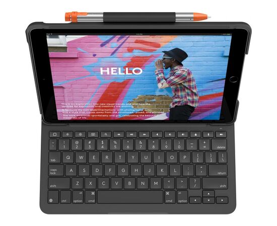 Чехол для планшета Logitech Slim Folio for iPad (7th generation) - GRAPHITE - RUS - BT - (L920-009652), изображение 4 Чехол для планшета Logitech Slim Folio for iPad (7th generation) - GRAPHITE - RUS - BT - (L920-009652), изображение 4