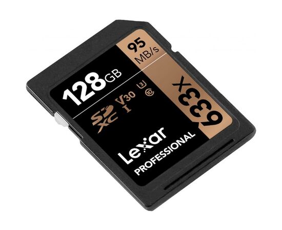 Карта памяти Lexar 128GB SDXC class 10 UHS-I U3 V30 633x Professional (LSD128CB633), изображение 3 Карта памяти Lexar 128GB SDXC class 10 UHS-I U3 V30 633x Professional (LSD128CB633), изображение 3