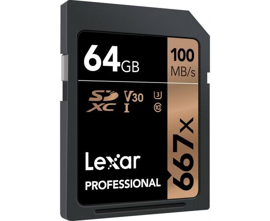 Карта памяти Lexar 64GB SDXC class 10 UHS-I U3 V30 667x Professional (LSD0667064G-BNNNG), изображение 2 Карта памяти Lexar 64GB SDXC class 10 UHS-I U3 V30 667x Professional (LSD0667064G-BNNNG), изображение 2