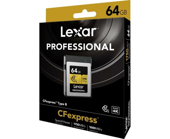 Карта памяти Lexar 64GB CFexpress Type-B Professional (LCFX10-64GCRB), изображение 4 Карта памяти Lexar 64GB CFexpress Type-B Professional (LCFX10-64GCRB), изображение 4