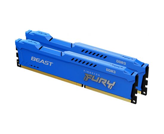 Модуль памяти для компьютера DDR3 8GB (2x4GB) 1600 MHz Fury Beast Blue Kingston Fury (ex.HyperX) (KF316C10BK2/8), изображение 3 Модуль памяти для компьютера DDR3 8GB (2x4GB) 1600 MHz Fury Beast Blue Kingston Fury (ex.HyperX) (KF316C10BK2/8), изображение 3