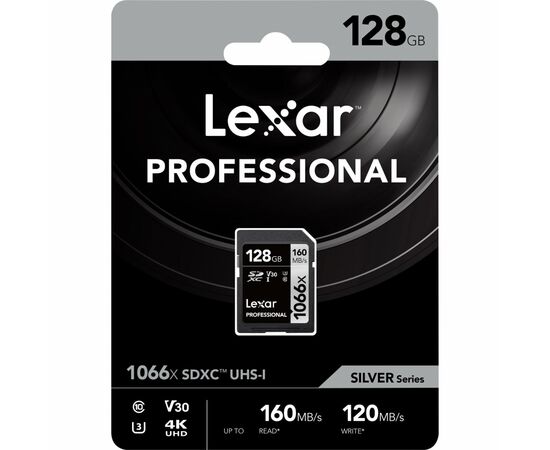 Карта памяти Lexar 128GB SDXC class 10 UHS-II V30 U3 1066x (LSD1066128G-BNNNG), изображение 2 Карта памяти Lexar 128GB SDXC class 10 UHS-II V30 U3 1066x (LSD1066128G-BNNNG), изображение 2