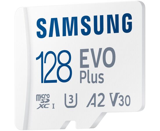 Карта памяти Samsung 128GB microSDXC class 10 EVO PLUS UHS-I (MB-MC128KA/RU), изображение 2 Карта памяти Samsung 128GB microSDXC class 10 EVO PLUS UHS-I (MB-MC128KA/RU), изображение 2