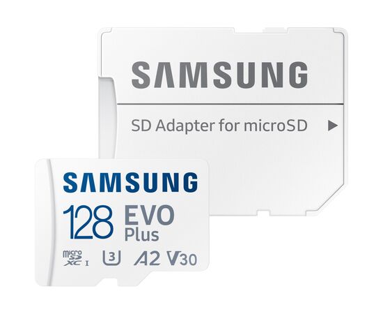 Карта памяти Samsung 128GB microSDXC class 10 EVO PLUS UHS-I (MB-MC128KA/RU), изображение 4 Карта памяти Samsung 128GB microSDXC class 10 EVO PLUS UHS-I (MB-MC128KA/RU), изображение 4