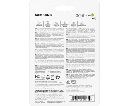 Карта памяти Samsung 256GB microSDXC class 10 EVO PLUS UHS-I (MB-MC256KA/RU), изображение 9 Карта памяти Samsung 256GB microSDXC class 10 EVO PLUS UHS-I (MB-MC256KA/RU), изображение 9