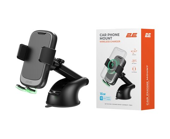 Універсальний автотримач 2E 4.7-7", Wireless Qi 15W, USB-A/QC/3.0/30W, USB-С/PD/30W (2E-WCQ01-10), зображення 12 Універсальний автотримач 2E 4.7-7", Wireless Qi 15W, USB-A/QC/3.0/30W, USB-С/PD/30W (2E-WCQ01-10), зображення 12