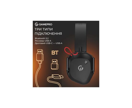 Наушники GamePro Genesis Mercury Pro 3-Mode Black (HSW120B), изображение 6 Наушники GamePro Genesis Mercury Pro 3-Mode Black (HSW120B), изображение 6