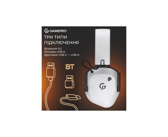 Наушники GamePro Genesis Mercury Pro 3-Mode White (HSW120W), изображение 7 Наушники GamePro Genesis Mercury Pro 3-Mode White (HSW120W), изображение 7