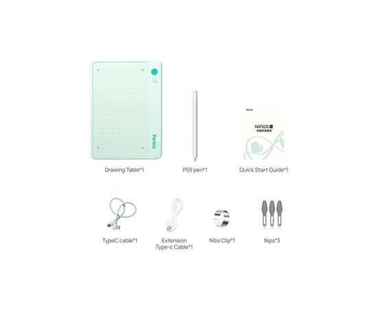Графический планшет Parblo Ninos NEO Green (NINOSNEO), изображение 2 Графический планшет Parblo Ninos NEO Green (NINOSNEO), изображение 2