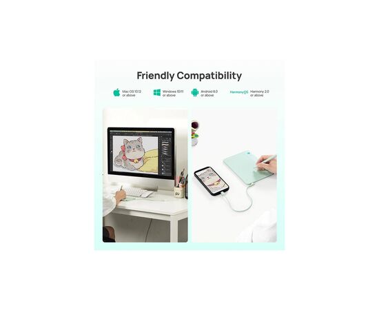 Графический планшет Parblo Ninos NEO Green (NINOSNEO), изображение 6 Графический планшет Parblo Ninos NEO Green (NINOSNEO), изображение 6