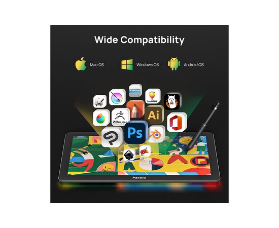 Графический планшет Parblo Coast 16 Pro Gen2 (COAST16PROG2), изображение 4 Графический планшет Parblo Coast 16 Pro Gen2 (COAST16PROG2), изображение 4