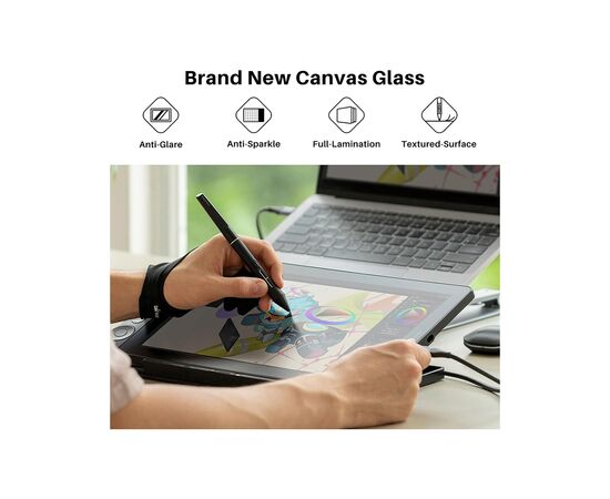 Графічний планшет Huion Kamvas 13 Gen 3 Black + рукавичка (GS1333), зображення 3 Графічний планшет Huion Kamvas 13 Gen 3 Black + рукавичка (GS1333), зображення 3