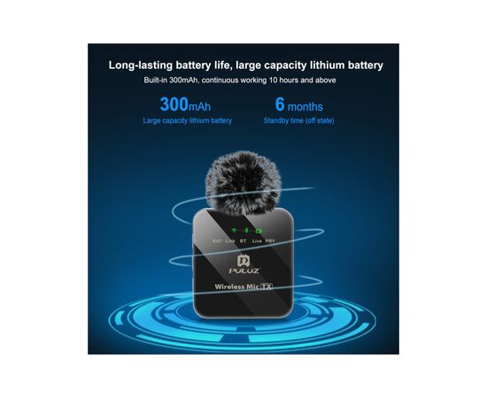 Мікрофон Puluz для iPhone/iPad 8-контактний приймач Black (PU645B), зображення 4 Мікрофон Puluz для iPhone/iPad 8-контактний приймач Black (PU645B), зображення 4