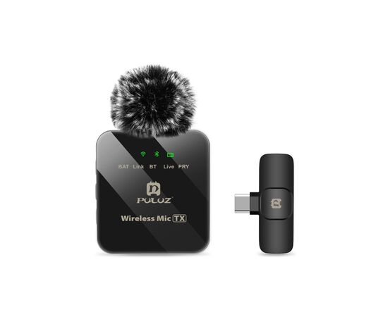 Мікрофон Puluz для телефону приймач Type-C Black (PU646B) Мікрофон Puluz для телефону приймач Type-C Black (PU646B)