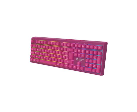 Клавіатура Canyon Fortnax Bluetooth/Wireless/ USB UA Pink (CND-SKBW2), зображення 4 Клавіатура Canyon Fortnax Bluetooth/Wireless/ USB UA Pink (CND-SKBW2), зображення 4