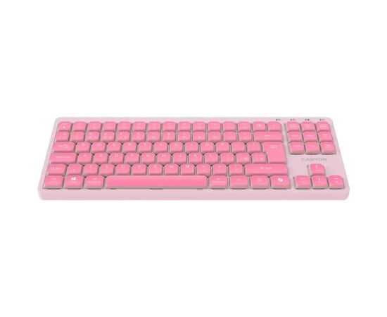 Клавіатура Canyon OnType 10 TKL Mechanical Silent Low-profile USB UA Pink (CNS-HKB10P), зображення 2 Клавіатура Canyon OnType 10 TKL Mechanical Silent Low-profile USB UA Pink (CNS-HKB10P), зображення 2