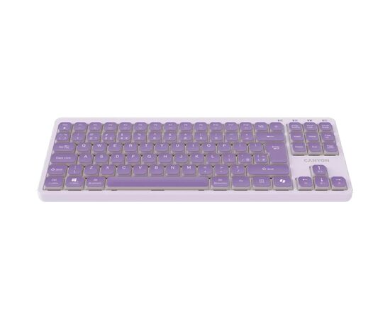 Клавіатура Canyon OnType 10 TKL Mechanical Silent Low-profile USB UA Violet (CNS-HKB10V), зображення 2 Клавіатура Canyon OnType 10 TKL Mechanical Silent Low-profile USB UA Violet (CNS-HKB10V), зображення 2