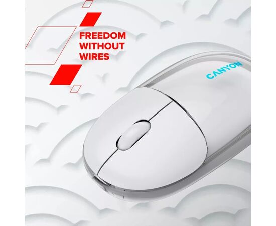 Мышка Canyon OnClick 24 Wireless White (CNS-CMSW24W), изображение 9 Мышка Canyon OnClick 24 Wireless White (CNS-CMSW24W), изображение 9