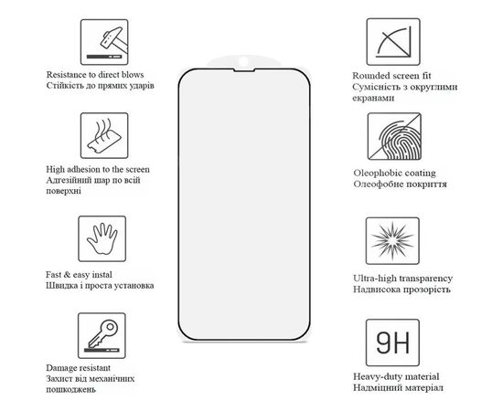 Стекло защитное Drobak Ceramics Apple iPhone 17 Pro (333354), изображение 2 Стекло защитное Drobak Ceramics Apple iPhone 17 Pro (333354), изображение 2