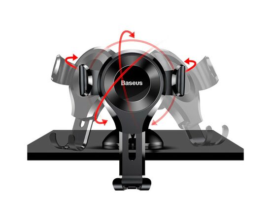 Универсальный автодержатель Baseus Osculum Type Gravity Car Mount Black (SUYL-XP01), изображение 4 Универсальный автодержатель Baseus Osculum Type Gravity Car Mount Black (SUYL-XP01), изображение 4