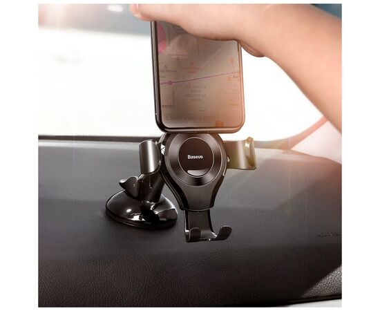 Универсальный автодержатель Baseus Osculum Type Gravity Car Mount Black (SUYL-XP01), изображение 7 Универсальный автодержатель Baseus Osculum Type Gravity Car Mount Black (SUYL-XP01), изображение 7