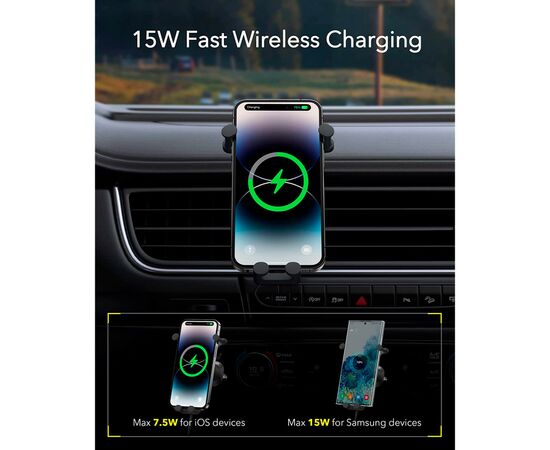 Универсальный автодержатель Baseus Wireless Charge Pro 15W (SUWX030001), изображение 10 Универсальный автодержатель Baseus Wireless Charge Pro 15W (SUWX030001), изображение 10