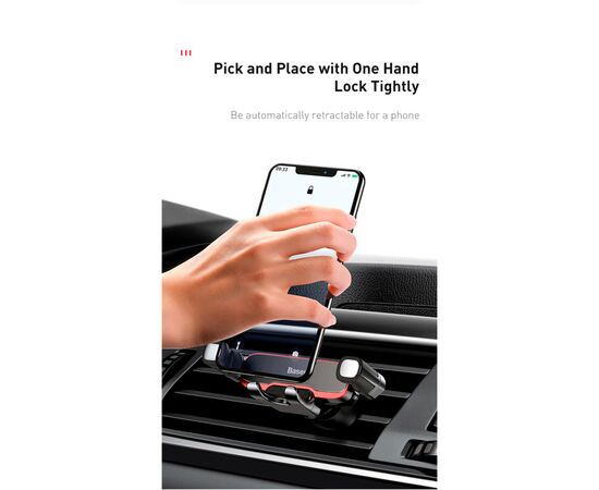 Універсальний автотримач Baseus Mr Hui Gravity Car Mount Black (SUYL-HU01), зображення 9 Універсальний автотримач Baseus Mr Hui Gravity Car Mount Black (SUYL-HU01), зображення 9