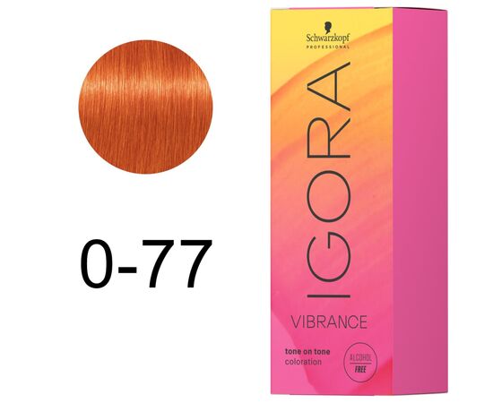 Фарба для волосся Schwarzkopf Professional Igora Vibrance Концентрат 0-77 - Мідний (7702045051230), зображення 2 Фарба для волосся Schwarzkopf Professional Igora Vibrance Концентрат 0-77 - Мідний (7702045051230), зображення 2