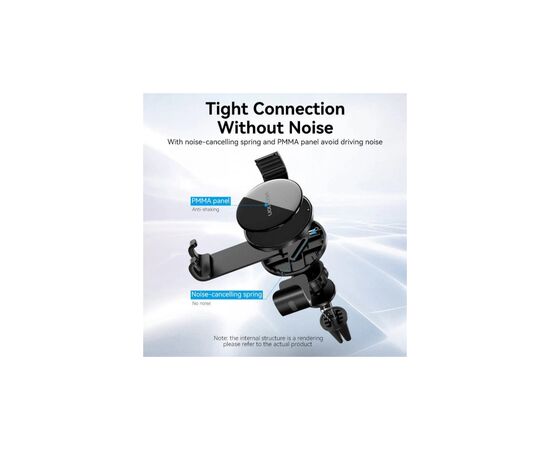 Универсальный автодержатель Vention Gravity Duckbill clip Disc Fashion 4.7-7.2" Black (KCSB0), изображение 4 Универсальный автодержатель Vention Gravity Duckbill clip Disc Fashion 4.7-7.2" Black (KCSB0), изображение 4