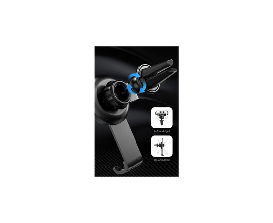 Универсальный автодержатель Vention Gravity Duckbill clip Disc Fashion 4.7-7.2" Black (KCSB0), изображение 7 Универсальный автодержатель Vention Gravity Duckbill clip Disc Fashion 4.7-7.2" Black (KCSB0), изображение 7