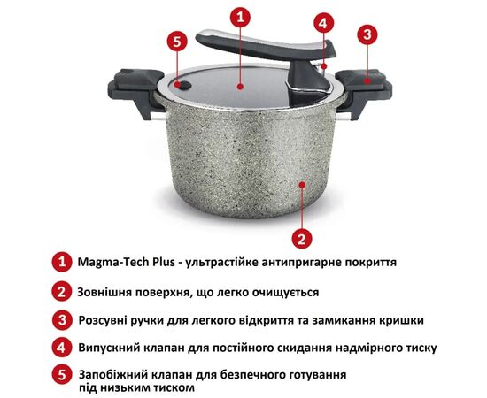 Кастрюля Flonal Monolite Скороварка 6 л (FLOPECV24) (DAS301926), изображение 6 Кастрюля Flonal Monolite Скороварка 6 л (FLOPECV24) (DAS301926), изображение 6