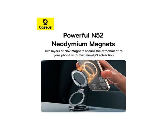 Универсальный автодержатель Baseus MagPro Series II Magnetic Car Mount Stick-on Version Cosmic Black (C40172900121-00), изображение 10 Универсальный автодержатель Baseus MagPro Series II Magnetic Car Mount Stick-on Version Cosmic Black (C40172900121-00), изображение 10