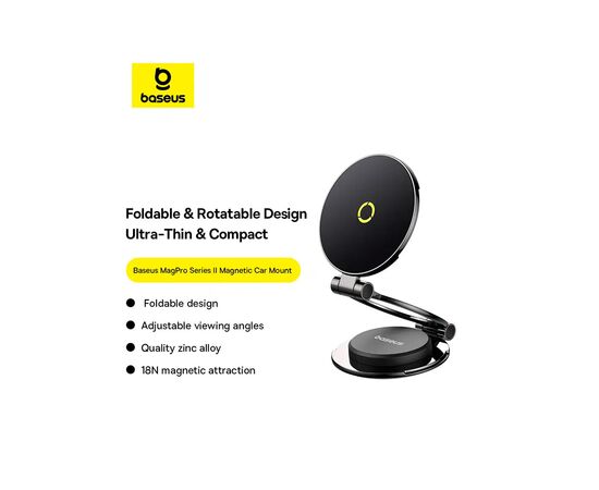 Универсальный автодержатель Baseus MagPro Series II Magnetic Car Mount Stick-on Version Cosmic Black (C40172900121-00), изображение 9 Универсальный автодержатель Baseus MagPro Series II Magnetic Car Mount Stick-on Version Cosmic Black (C40172900121-00), изображение 9