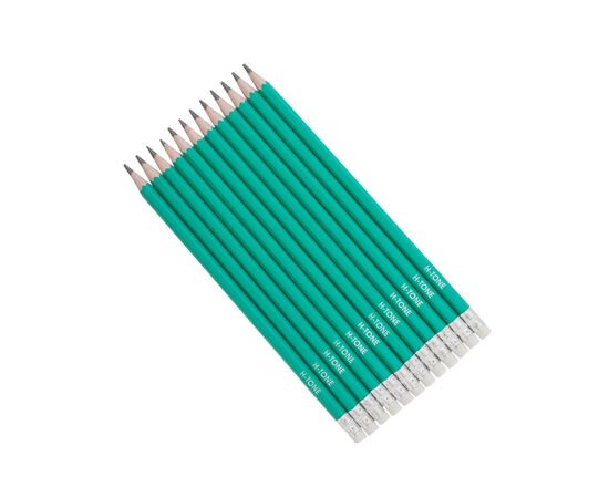 Карандаш графитный H-Tone НВ, пластиковый, с резинкой, зеленый, 12 шт (PENCIL-HT-JJ30104), изображение 2 Карандаш графитный H-Tone НВ, пластиковый, с резинкой, зеленый, 12 шт (PENCIL-HT-JJ30104), изображение 2