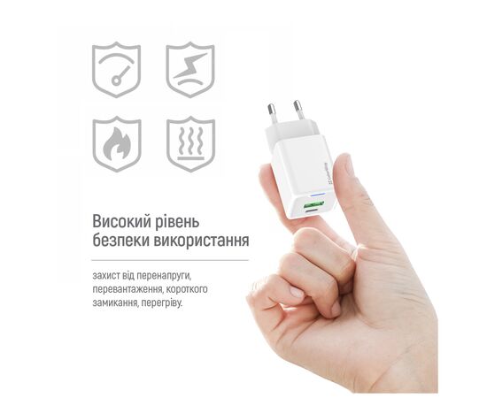 Зарядное устройство ColorWay GaN Mini 30W PD Port PPS USB (Type-C PD + USB QC4.0) cable Type-C (CW-CHS053PDC-WT), изображение 11 Зарядное устройство ColorWay GaN Mini 30W PD Port PPS USB (Type-C PD + USB QC4.0) cable Type-C (CW-CHS053PDC-WT), изображение 11