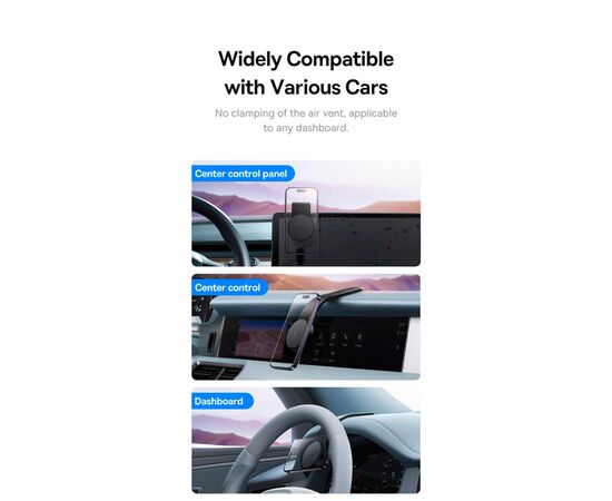 Универсальный автодержатель Baseus C02 Magnetic Phone Holder Cluster Black (SUCC000201), изображение 12 Универсальный автодержатель Baseus C02 Magnetic Phone Holder Cluster Black (SUCC000201), изображение 12