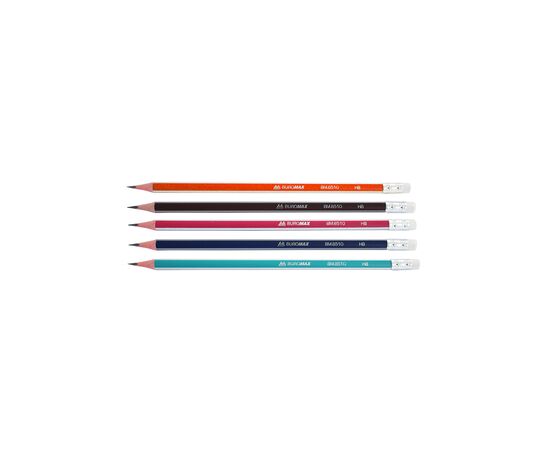 Карандаш графитный Buromax НВ, with eraser, triangular, assorted colors, carton (BM.8510) Карандаш графитный Buromax НВ, with eraser, triangular, assorted colors, carton (BM.8510)