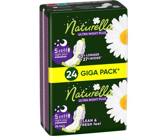 Гігієнічні прокладки Naturella Ultra Night Plus 24 шт. (8700216882378), зображення 2 Гігієнічні прокладки Naturella Ultra Night Plus 24 шт. (8700216882378), зображення 2