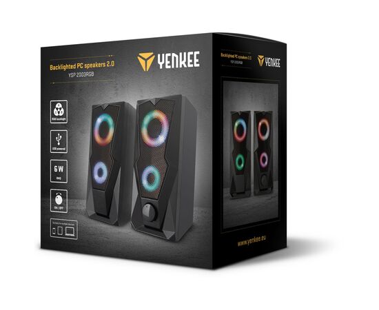 Акустическая система YENKEE YSP 2003RGB USB Black (45015339), изображение 3 Акустическая система YENKEE YSP 2003RGB USB Black (45015339), изображение 3
