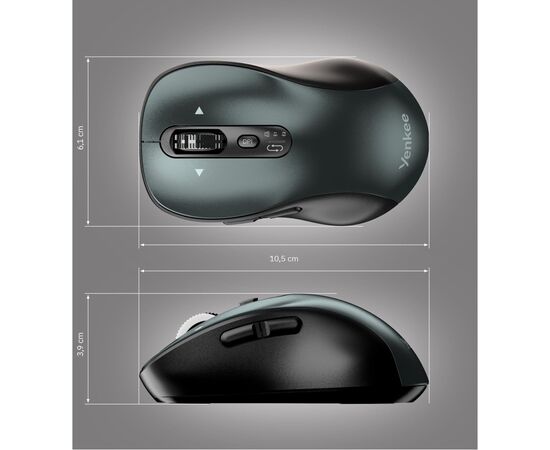 Мышка YENKEE YMS 2010BK Gyro Wireless/Bluetooth Black (45025343), изображение 5 Мышка YENKEE YMS 2010BK Gyro Wireless/Bluetooth Black (45025343), изображение 5