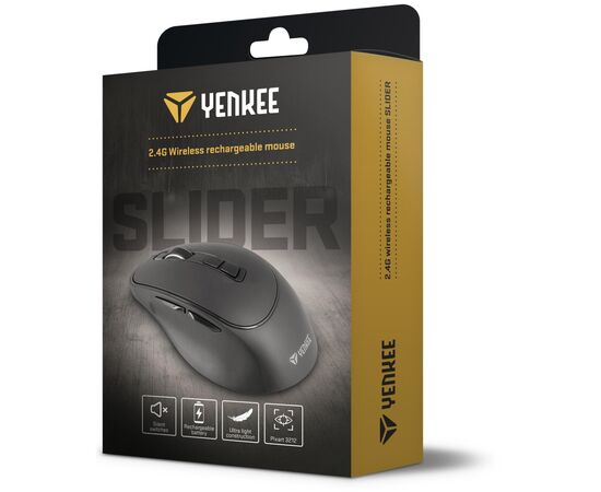 Мышка YENKEE YMS 2080GY Slider Wireless Black (45019322), изображение 5 Мышка YENKEE YMS 2080GY Slider Wireless Black (45019322), изображение 5