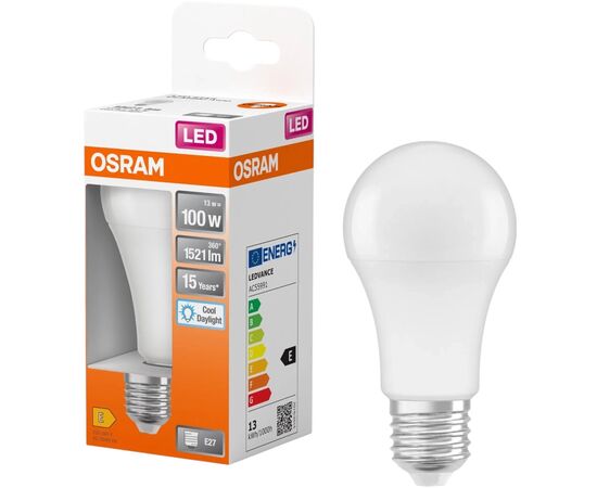 Лампочка Osram CL A100 13W/865 230V FR E27 (4058075304277), изображение 3 Лампочка Osram CL A100 13W/865 230V FR E27 (4058075304277), изображение 3